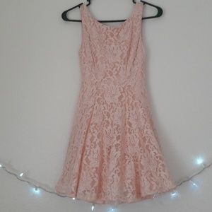 B. Darlin Pink Lacy Floral Dress